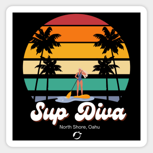 Retro SUP Diva Design for the Ladies Sticker